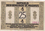 Deutschland 25 Pfennig Geldschein, St Magnus, paysage 1921 VZ+ Mehl:1166.1 -