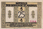 Deutschland 25 Pfennig Geldschein, St Magnus, château, 1921 VZ Mehl:1166.1 -
