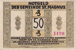 Deutschland 50 Pfennig Geldschein, St Magnus, village, 1921 VZ Mehl:1166.1 -