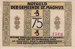 Deutschland 75 Pfennig Geldschein, St Magnus, Forêt, 1921 UNZ- Mehl:1166.1 -