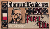 Deutschland 50 Pfennig Geldschein, Sonnen, portrait, UNZ-, Mehl:1047.5 -