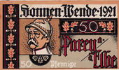 Deutschland 50 Pfennig Geldschein, Sonnen, portrait 1, UNZ-, Mehl:1047.5 -