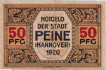 Deutschland 50 Pfennig Geldschein, Peine, Ville 1920-06-03, SS Mehl:P 11.2a -