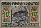 Deutschland 10 Pfennig Geldschein, Bleicherode, mairie, 1921 UNZ- Mehl:119.1 -
