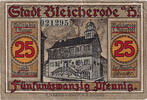 Deutschland 25 Pfennig Geldschein, Bleicherode, chevalier 1921 UNZ- Mehl:119.1 -