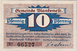 Deutschland 10 Pfennig Geldschein, Blankenese, bateau 1921 UNZ- Mehl:115.1a -