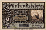 Deutschland 75 Pfennig Geldschein, Arys, Blason 1921-02-01, UNZ- Mehl:47.1a -