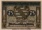 Deutschland 75 Pfennig Geldschein, Auerbach, personnage, 1921 UNZ- Mehl:53.1a -