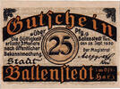 Deutschland 25 Pfennig Geldschein, Ballenstedt, hôpital, 1920 UNZ- Mehl:61.1 -