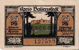 Deutschland 25 Pfennig Geldschein, Ballenstedt, village, 1921 UNZ- Mehl:60.1a -