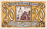 Deutschland 20 Pfennig Geldschein, Schweinitz, Eglise 1921, UNZ- Mehl:1212.1 -