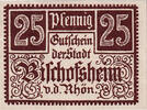 Deutschland 25 Pfennig Geldschein, Bischofsheim, Texte, UNZ-, Mehl:107.1 -