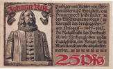 Deutschland 25 Pfennig Geldschein, Wedel, statue 1921-06-10, UNZ- Mehl:1387.1a -