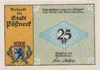 Deutschland 25 Pfennig Geldschein, Possneck, imprimerie, 1921 UNZ- Mehl:1066.6 -