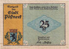 Deutschland 25 Pfennig Geldschein, Possneck, rue, UNZ-, Mehl:1066.6 -