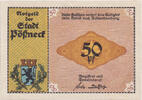 Deutschland 50 Pfennig Geldschein, Possneck, CHOCOLATERIE, UNZ- -