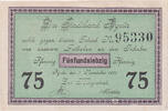 Deutschland 75 Pfennig Geldschein, Pyritz, portrait 1921 UNZ- Mehl:1083.2b -