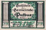 Deutschland 75 Pfennig Geldschein, Putbus, colonne 1922-03-15 UNZ- Mehl:1081.1 -