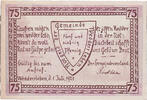 Deutschland 75 Pfennig Geldschein, Weddersleben 75 Pfennig montagne 1921 UNZ- Mehl:1386.2a -