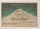 Deutschland 75 Pfennig Geldschein, Weddersleben, Eglise, 1921 UNZ- Mehl:1386.1 -