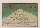 Deutschland 75 Pfennig Geldschein, Weddersleben, 75 Pfennig village 1921 UNZ- Mehl:1386.1 -