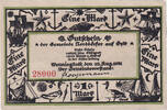 Deutschland 1 Mark Geldschein, Wenningstedt, mer 1921-08-15, UNZ- Mehl:1405.1 -