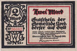 Deutschland 2 Mark Geldschein, Wenningstedt, plage, 1921 UNZ- Mehl:1405.1 -