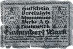 Deutschland 100 Mark Lautawerker, 1922-10-10, S, Aluminium, Grabowski:502 -