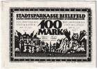 Deutschland 100 Mark Bielefeld, 1921-07-15, not cut, UNZ-, Leinen -
