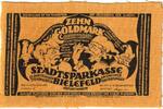 Deutschland 10 Goldmark Bielefeld, 1923-12-15, VZ+, Samt, Grabowski:112a -