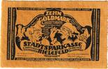 Deutschland 10 Goldmark Bielefeld, 1923-12-15, UNZ-, Samt, Grabowski:112a -
