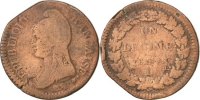 Frankreich Decime Münze, Dupré, Lyon, SGE+, Bronze, KM:644.5 -