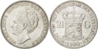 Niederlande 2-1/2 Gulden Münze, Wilhelmina I, SS, Silber, KM:165 -