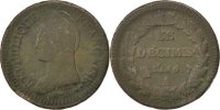 Frankreich Decime Münze, Dupré, Paris, SGE+, Bronze, KM:645.1 -