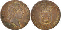 Frankreich 1/2 Sol Münze, Louis XV, Demi sol à la vieille tête -