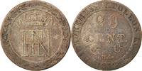 Deutsch Staaten 20 Centimes Münze, WESTPHALIA, Jerome, Cassel, S+ -