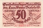 Deutschland 50 Pfennig Bielefeld, 1923-11-28, UNZ- -