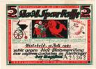 Deutschland 5 Mark Bielefeld, 1921-07-15, VZ, Grabowski:103.12 -