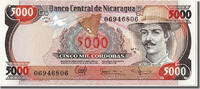 Nicaragua 5000 Cordobas Geldschein, 1985-06-11, UNZ -