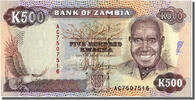 Sambia 500 Kwacha Geldschein, UNZ -