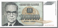 Jugoslawien 10,000,000 Dinara Geldschein, UNZ -