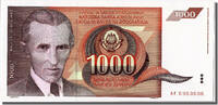 Jugoslawien 1000 Dinara Geldschein, 1990-11-26, UNZ -