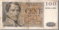 Belgien 100 Francs Geldschein, 1952-08-12, SS -