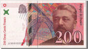 Frankreich 200 Francs Geldschein, 200 F 1995-1999 ''Eiffel'', VZ -