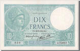 Frankreich 10 Francs Geldschein, 10 F 1916-1942 ''Minerve'', 1939-09-28 -