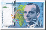 Frankreich 50 Francs Geldschein, 50 F 1992-1999 ''St Exupéry'', UNZ -