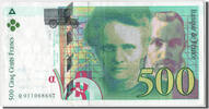 Frankreich 500 Francs Geldschein, 500 F 1994-2000 ''Pierre et Marie Curie'' -