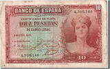 Spanien 10 Pesetas Geldschein, S+ -