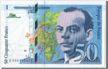 Frankreich 50 Francs Geldschein, 50 F 1992-1999 ''St Exupéry'', UNZ -