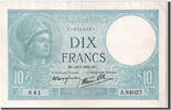 Frankreich 10 Francs Geldschein, 10 F 1916-1942 ''Minerve'', 1941-01-16 -